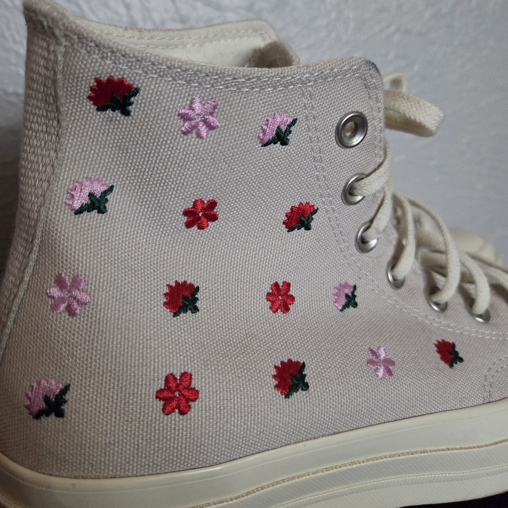 Converse Floral Embroidered High-Tops - Picture 5 of 7